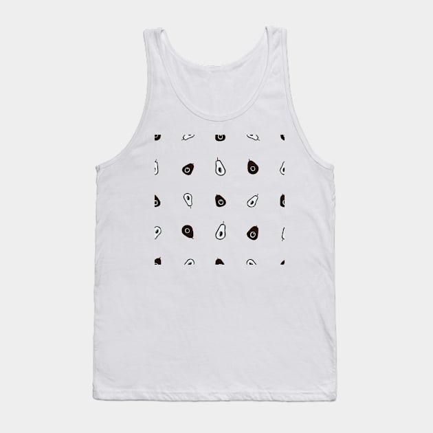 Hand drawn black white avocados Tank Top by GULSENGUNEL